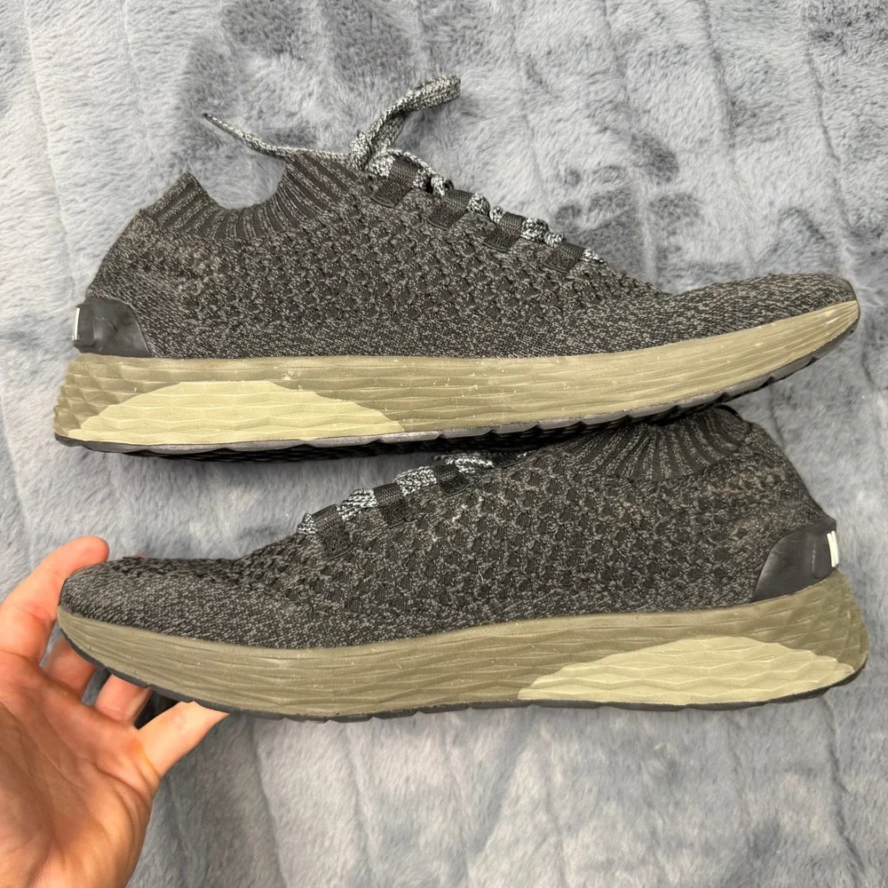 NOBULL Knit Runner Mens 13 Dark Grey Heather Olive Green Training Shoes